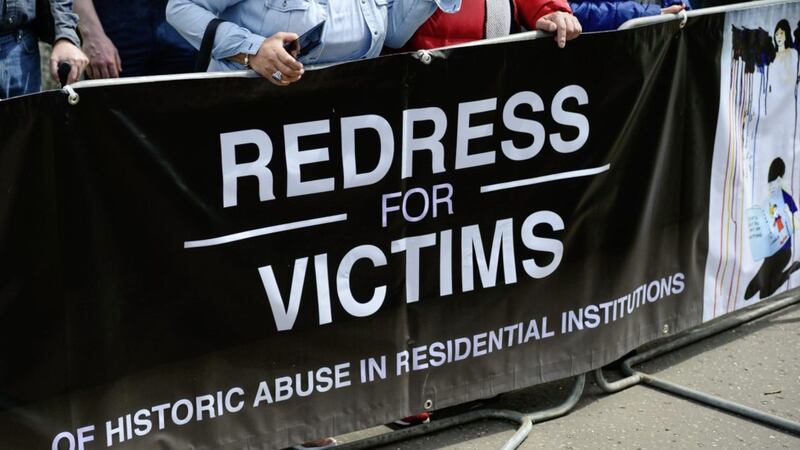 PACEMAKER BELFAST 21/05/2019 .Members and supporters of the Redress For Victims group were protesting at the Garden Party at Castlecoole.  Picture: Ronan McGrade. 