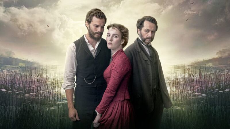 Jamie Dornan, Anne Skelly and Matthew Rhys in Death And Nightingales, which starts on BBC Two on Wednesday 