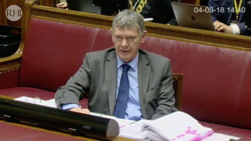 Dr Andrew McCormick, the senior civil servant dealing with the botched green energy scheme, appearing before the public inquiry at Stormont yesterday PICTURE: NI Assembly/PA 