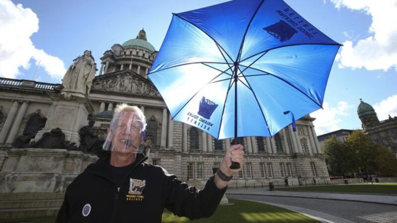 Aidan Walker of Walking Tours Belfast said his business has been hit by the pandemic. Picture by Hugh Russell&nbsp;