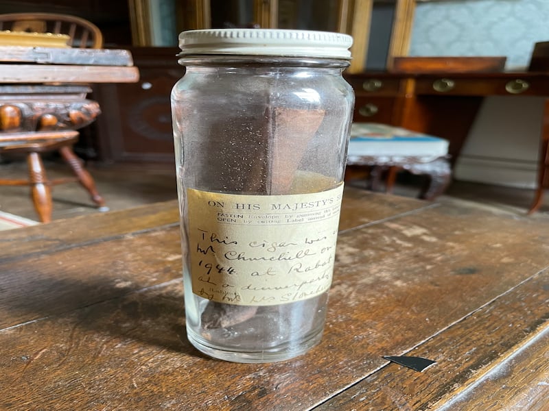 Cigar half-smoked by Sir Winston Churchill in a jar