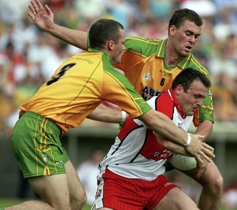 Eamon McGee (right): &quot;We always felt Tyrone looked down their noses at us, but the funny thing was that we weren&rsquo;t even on Tyrone&rsquo;s radar. That&rsquo;s how far down the scale we were. We were nowhere near.&quot; 