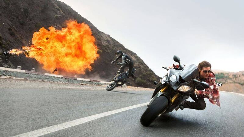 Tom Cruise in action as Ethan Hunt in Mission: Impossible Rogue Nation 