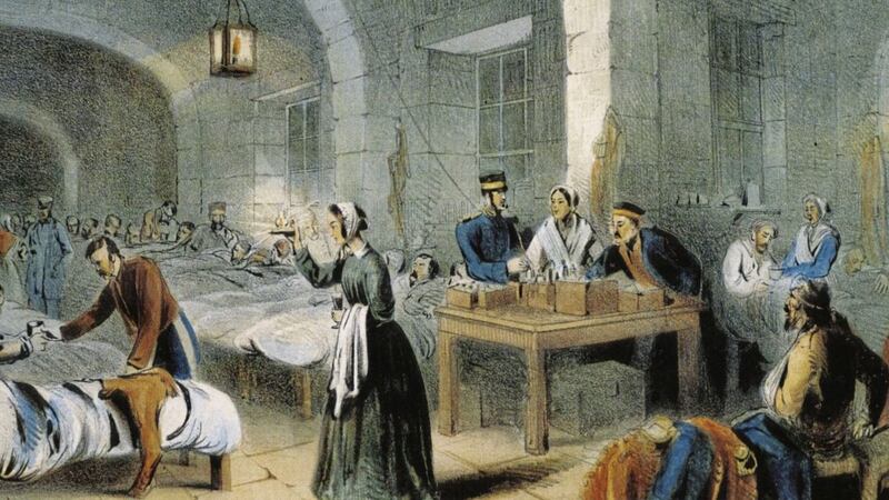 Florence Nightingale in the Military Hospital at Scutari, 1855. Picture by National Army Museum 
