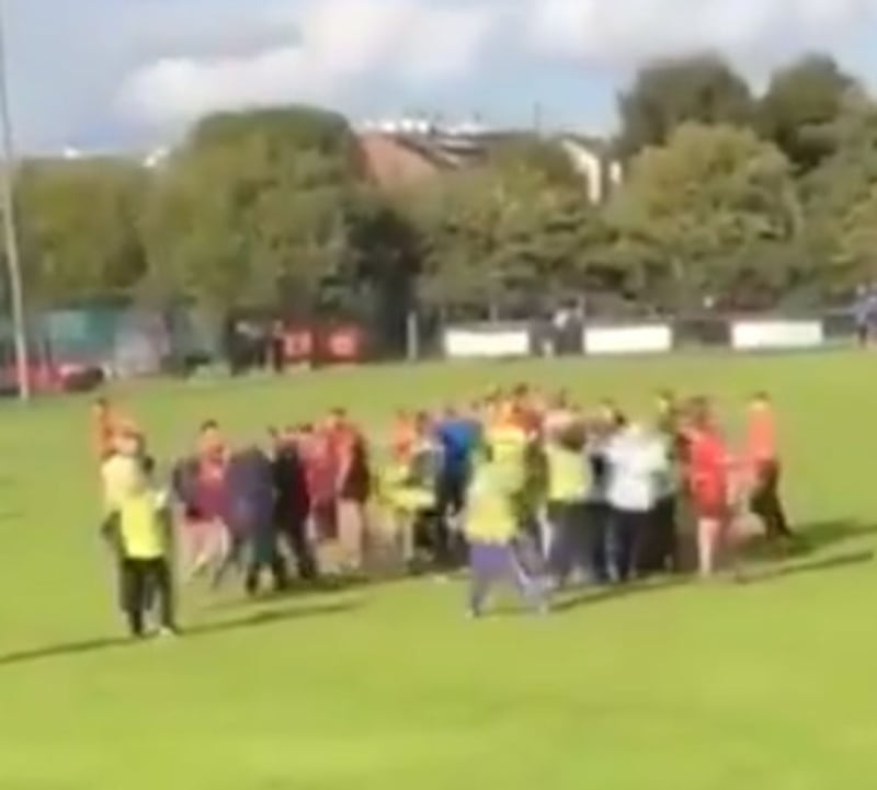 The altercation happened as the referee was surrounded after the game between Greenlough and Ballinascreen