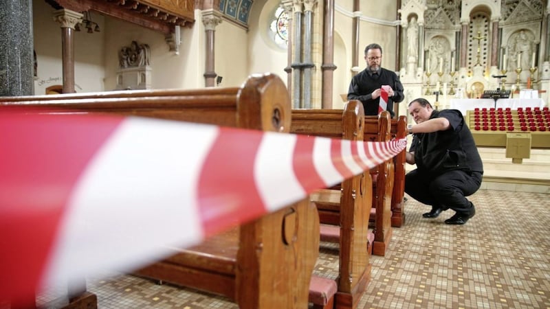 Catholic parishes in Northern Ireland, including St Patrick&#39;s in Donegall Street, Belfast, have made extensive preparations to open safely for private prayer. Bishops hope that public Mass can resume sooner than originally expected. Picture by Mal McCann 