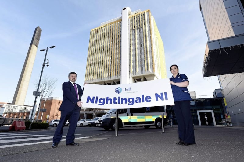 The Nightingale Hospital was formally opened by health minister Robin Swann and Chief Nursing Officer Charlotte McArdle in April. It was stood down in May as coronavirus cases decreased but re-opened last month during the second wave 