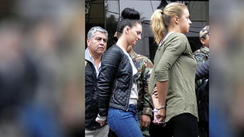 Michaella McCollum and Melissa Reid pictured in 2013 following their arrest. Picture by AP 