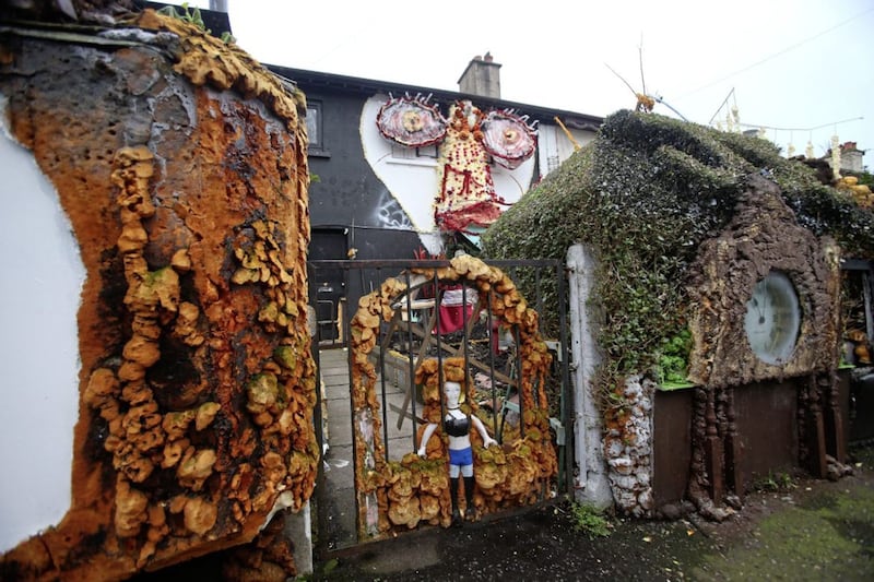 The strangley decorated house in Ardenvohr Street, east Belfast PIcture Mal McCann. 