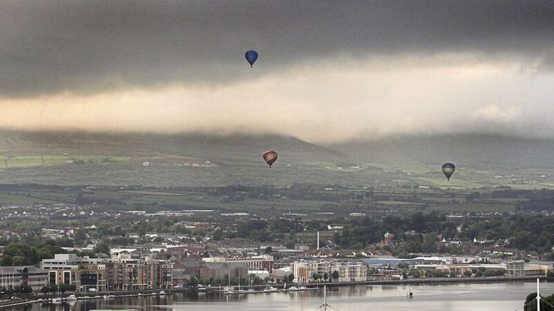 Hot air balloons in the sky above Derry city on June 21 2013. Picture by Margaret McLaughlin 