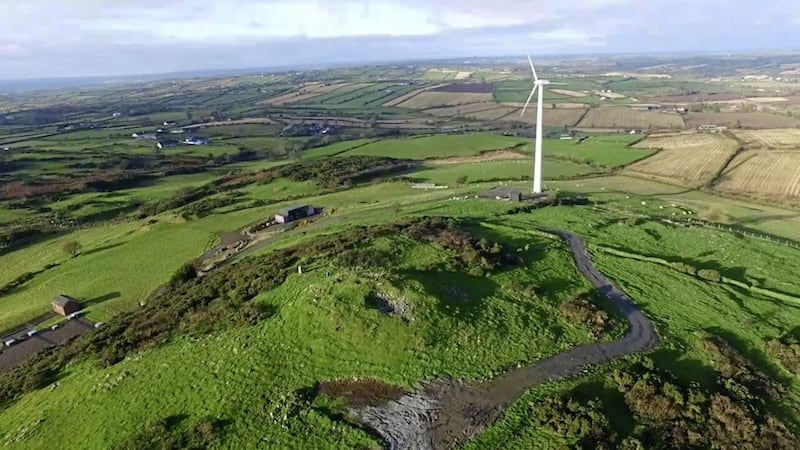 A wind turbine has been built near the cairn, pictured below. Picture by Friends of Knock Iveagh 