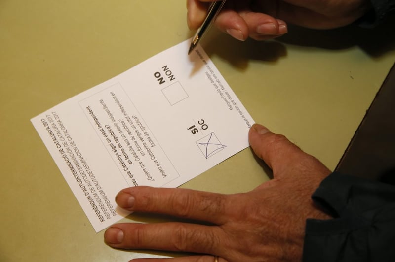 One of the ballot papers printed for the vote (Bob Edme/AP)