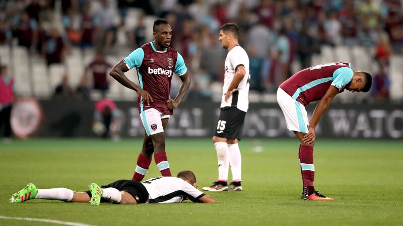 West Ham crashed out of the Europa Leage at the qualifying stages to Astra Giurgiu at the London Stadium on Thursday night<br />Picture by PA