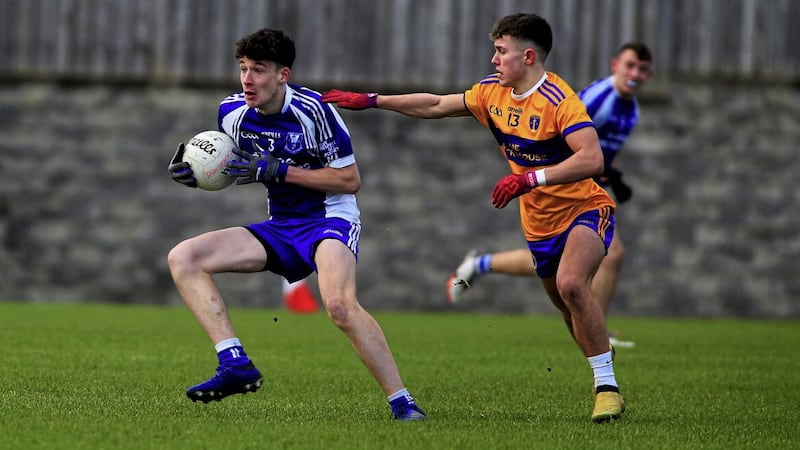 St Joseph&rsquo;s, Donaghmore &ndash; with Tyrone minor Noah Grimes (right) leading the line &ndash; have emerged as leading contenders for this year&rsquo;s MacLarnon Cup. They were due to face St Mary&rsquo;s, Belfast in a quarter-final yesterday, but that game has been put back until Monday Picture by Seamus Loughran 