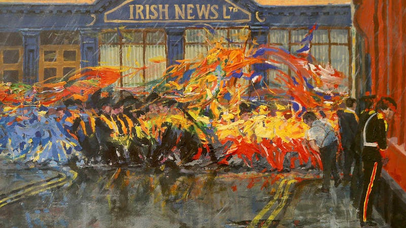 A McWilliams painting, &#39;Orangemen Passing The Irish News&#39;  