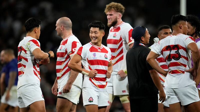 Japan remain in contention for the knockout stage after their win over Samoa in Toulouse (Christophe Ena/AP)