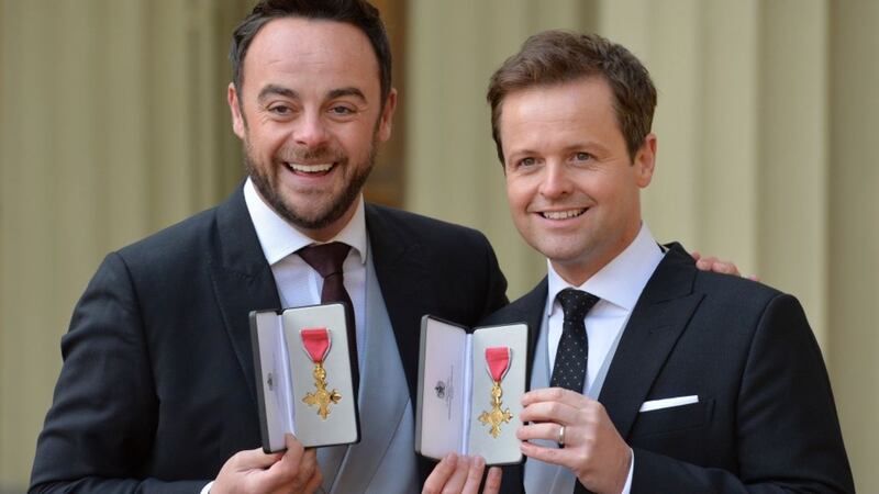 'Weird' to spend 20 minutes apart from Dec, says Ant after pair receive OBEs