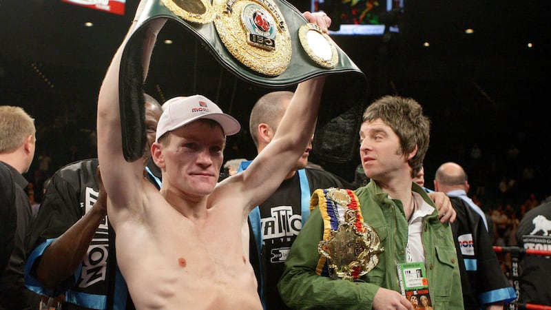 England's Ricky Hatton celebrates after defeating USA's Paulie Malignaggi in an IBF light-welterweight fight at the MGM Grand Hotel in Las Vegas, USA