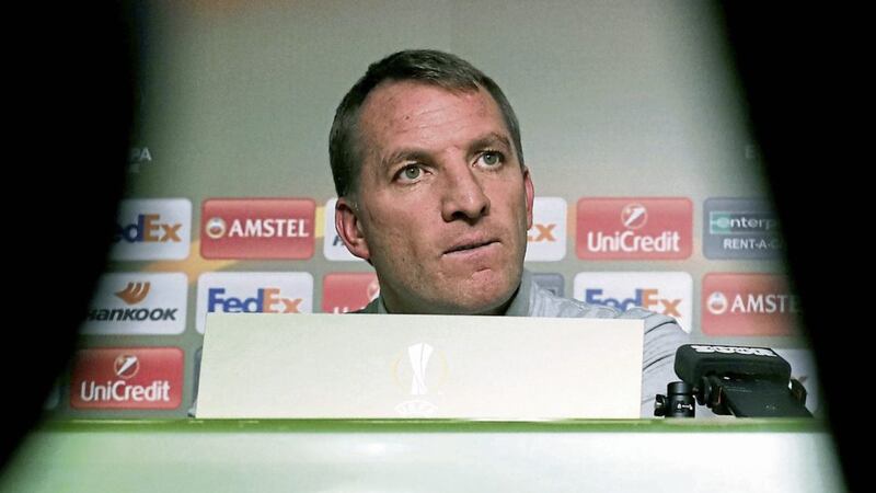 Celtic manager Brendan Rodgers during a press conference at Lennoxtown on Wednesday ahead of the home leg of the Europa League clash with Zenit St Petersburg 
