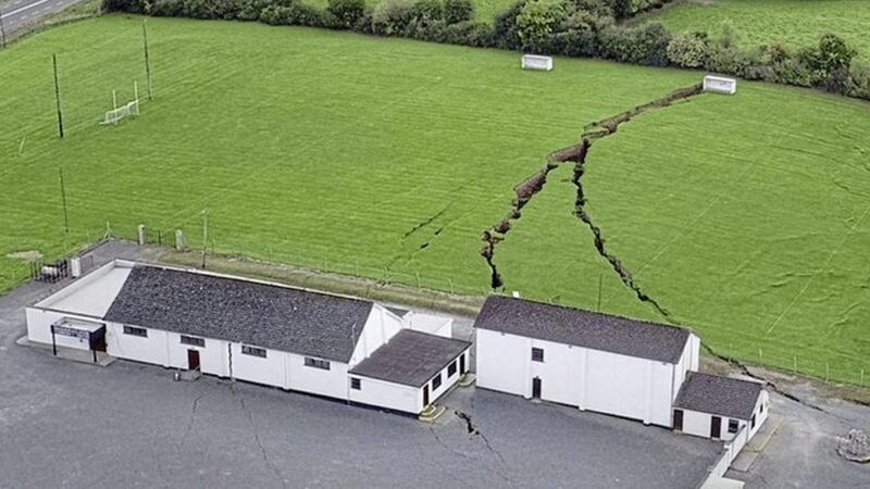 Magheracloone Gaelic Football Club in Co Monaghan was forced to shut after the collapse of a mine caused sinkholes to appear in its pitch in 2018 