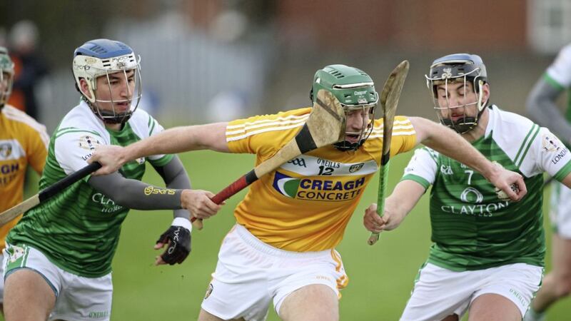 Niall McKenna played his part as Antrim clinched promotion to Division 1B of the National Hurling League this season 