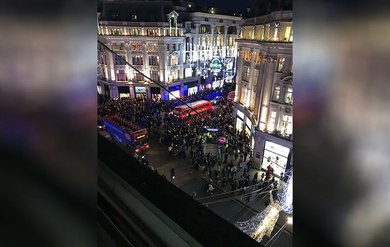 &nbsp;The scene at Oxford Circus station as people are evacuated. Picture by Rob Butcher and PA Wire