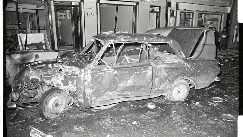 The aftermath of the Belturbet bomb. Picture by Paddy Ronaghan 