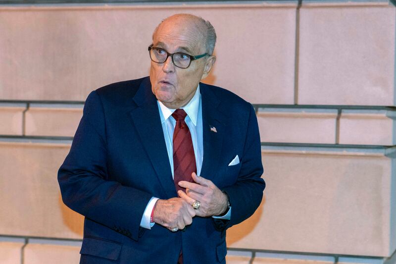Rudy Giuliani’s lawyer suggested to the court that the defamation case could financially ruin the former mayor (AP Photo/Jose Luis Magana)
