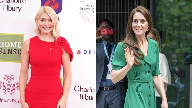 Holly Willoughby and the Princess of Wales have been spotted in summery shades (Ian West/Arthur Edwards/PA)