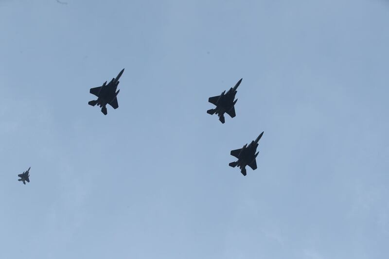 F-15s fly over Sheffield