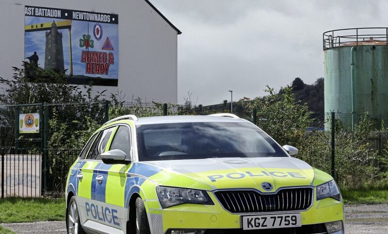 Police officers at Weavers Grange in Newtownards after a previous attack. Picture by Mal McCann. 