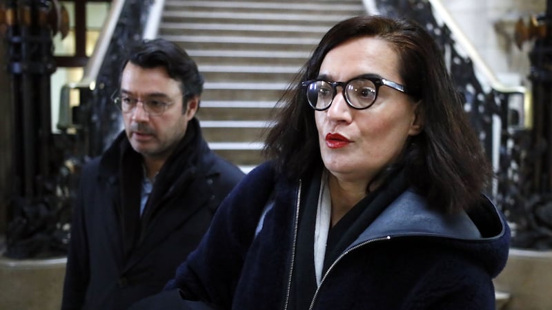 French lawyers Mario Stasi and Sophie Obadia, right, defending a Canadian tourist arrive at court in Paris, on Monday. Picture by Francois Mori, Associated Press&nbsp;
