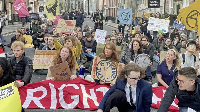 A climate change protest organised by students at Trinity College Dublin was held outside Leinster House in Dublin last week. Speakers criticised inaction by the Irish government and the Cop27 UN climate summit. 