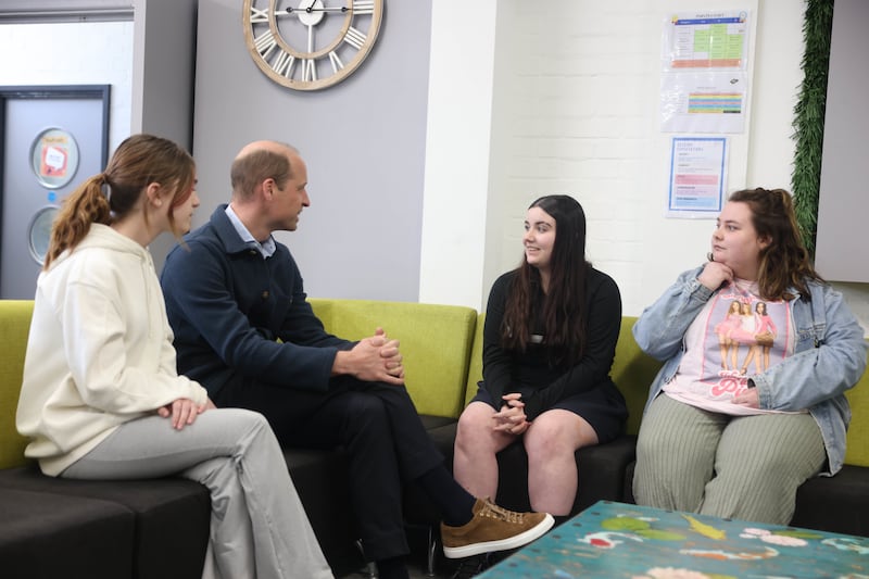 William chatting to some of the young people who use services at the Hanworth Centre Hub