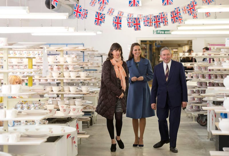 The Princess of Wales with designer Emma Bridgewater and Matthew Rice