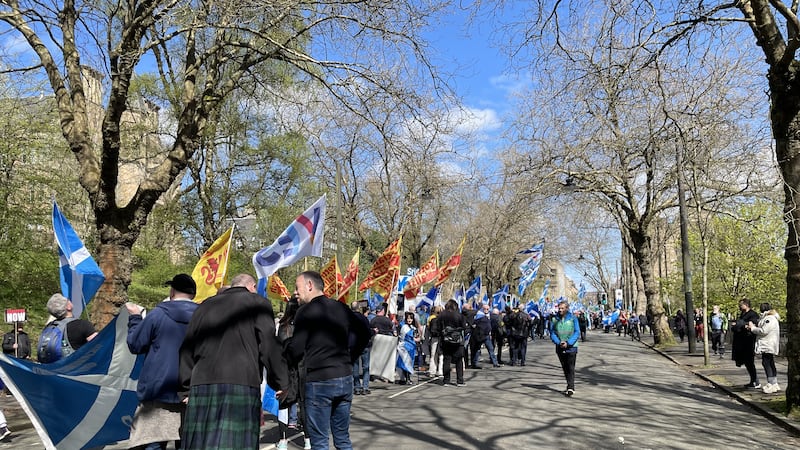 Hundreds joined the march to support Scottish independence