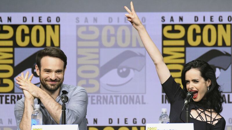 The first episode of the Netflix show, starring Charlie Cox, Krysten Ritter, Mike Colter and Finn Jones, was given a surprise screening in San Diego.