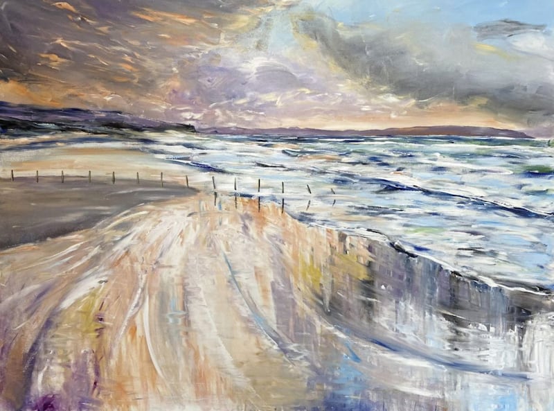 Portstewart Strand by Adrian Margey. The artist is staging a post-Covid comeback exhibition at the Titanic Hotel this weekend. 