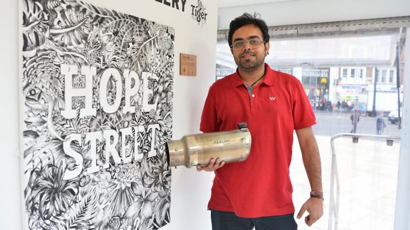 Anirudh Sharma sees creative potential in unburnt carbon.