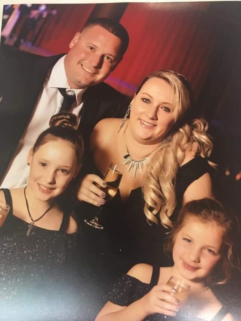 Gemma with her husband, Ben, and daughters.