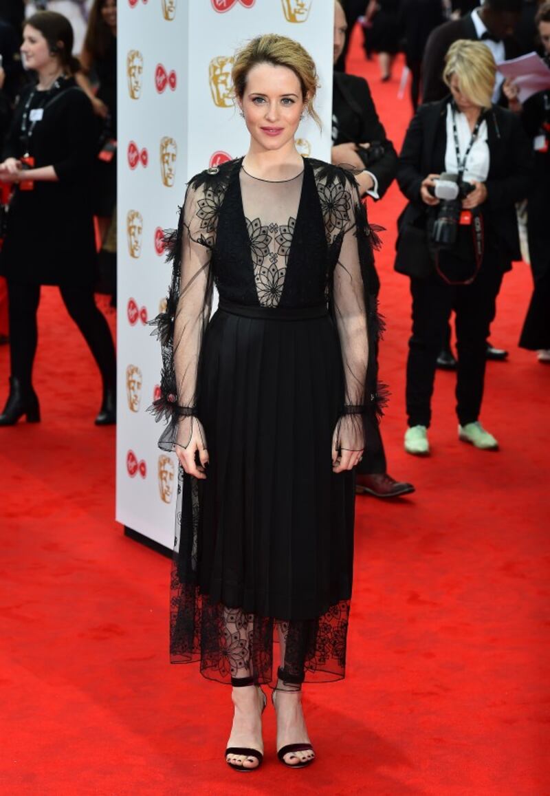 Claire Foy arriving at the Baftas 