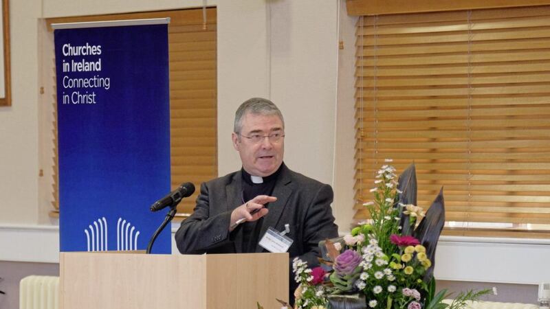 Bishop John McDowell, co-chair of the Irish Inter-Church Meeting, speaking at last week&#39;s conference 