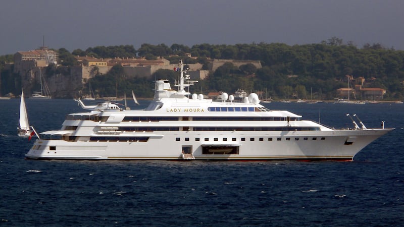 A picture of what used to be the biggest yacht in the world, the Lady Moura.