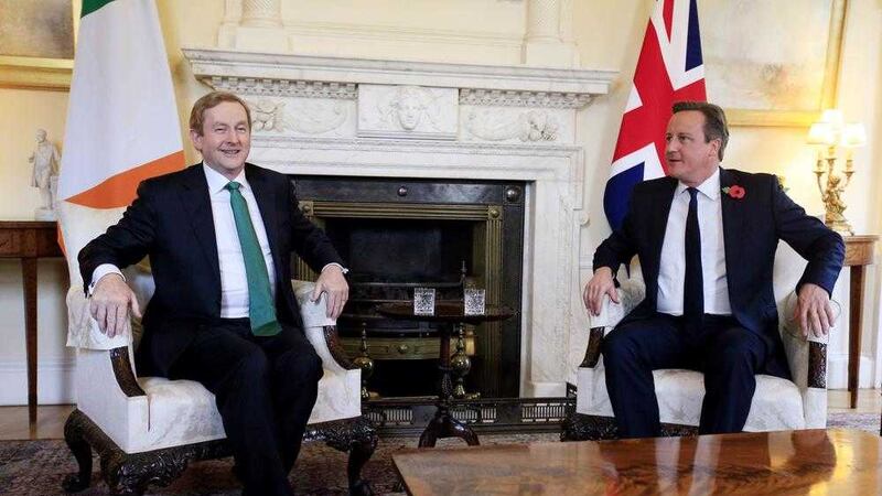 British Prime Minister David Cameron (right) welcomes Taoiseach Enda Kenny to 10 Downing Street in London. Picture by Jonathan Brady/PA Wire 