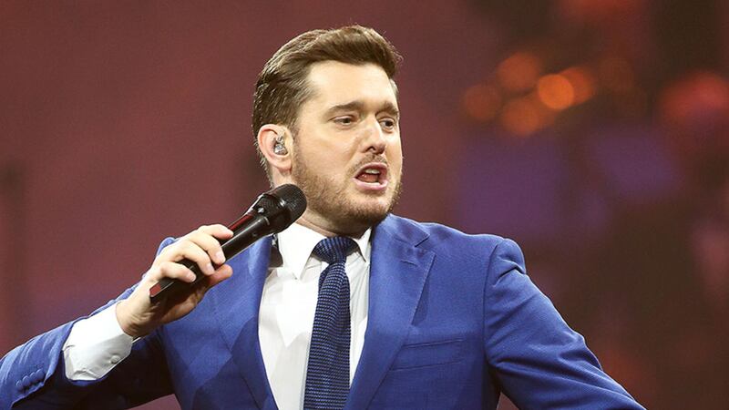 Michael Bubl&eacute; on stage at the SSE Arena in Belfast last night&nbsp;