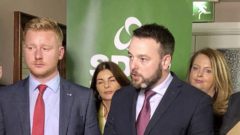 SDLP leader Colum Eastwood speaks after his party backed a new partnership with Fianna F&aacute;il. Picture by Michael McHugh/PA Wire 