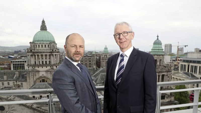 Jason Byrne (left), head of Shoosmiths&rsquo; Belfast office, with Brian Dolaghan, director of technology &amp; services at Invest NI 