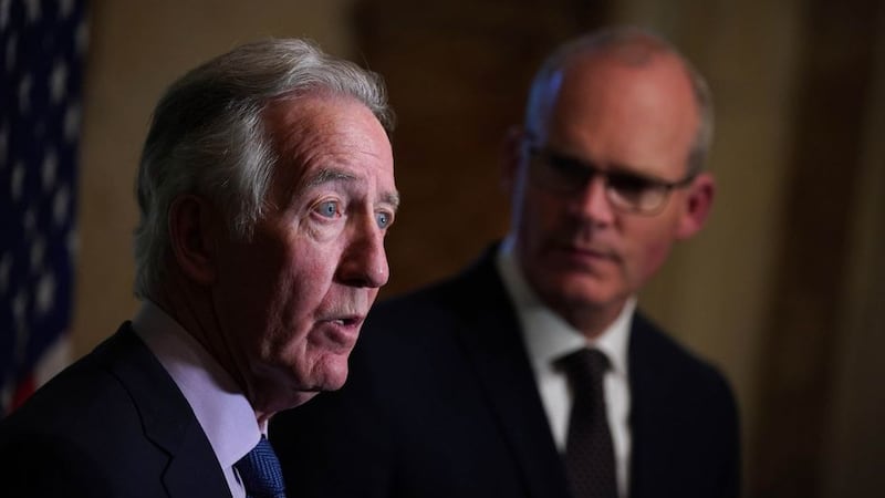&nbsp;Senior US Democrat Richard Neal (left) and Irish Minister for Foreign Affairs Simon Coveney at Iveagh House, the Department of Foreign Affairs, in Dublin.