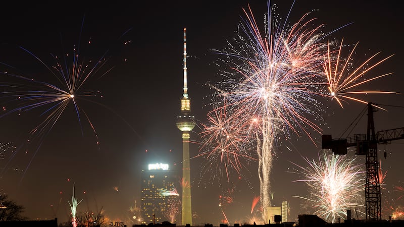Authorities in Berlin said on Monday that New Year’s Eve celebrations in the German capital were more peaceful compared with last year (Markus Schreiber/AP)