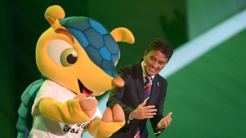 Bebeto at the 2014 Brazil World Cup draw